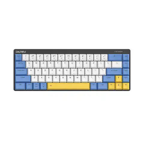 ⁨Bezprzewodowa klawiatura mechaniczna Dareu EK868 Bluetooth (biało-niebiesko-żółta)⁩ w sklepie Wasserman.eu