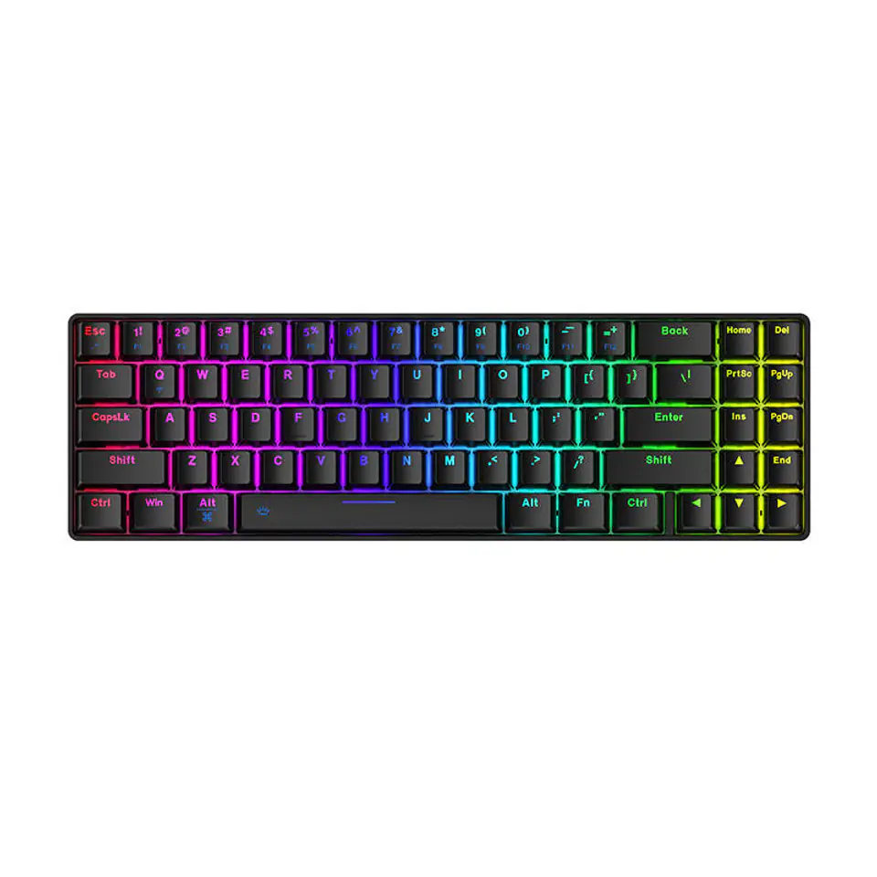 ⁨Bezprzewodowa klawiatura mechaniczna Dareu EK871 Bluetooth + 2.4G RGB (czarna)⁩ w sklepie Wasserman.eu