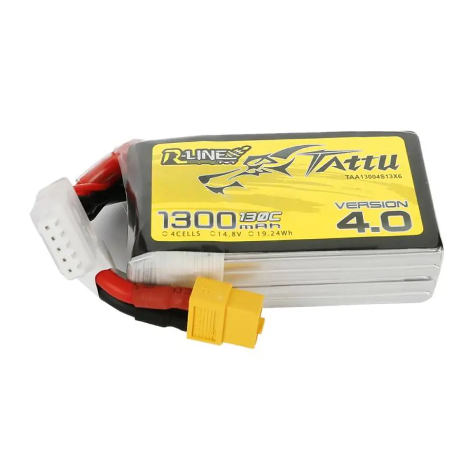 Tattu R-Line Rechargeable Battery Version 4.0 1300mAh 14.8V 130C 4S1P XT60 at Wasserman.eu