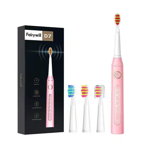 ⁨Sonic toothbrush with tip set FairyWill 507 (pink)⁩ at Wasserman.eu