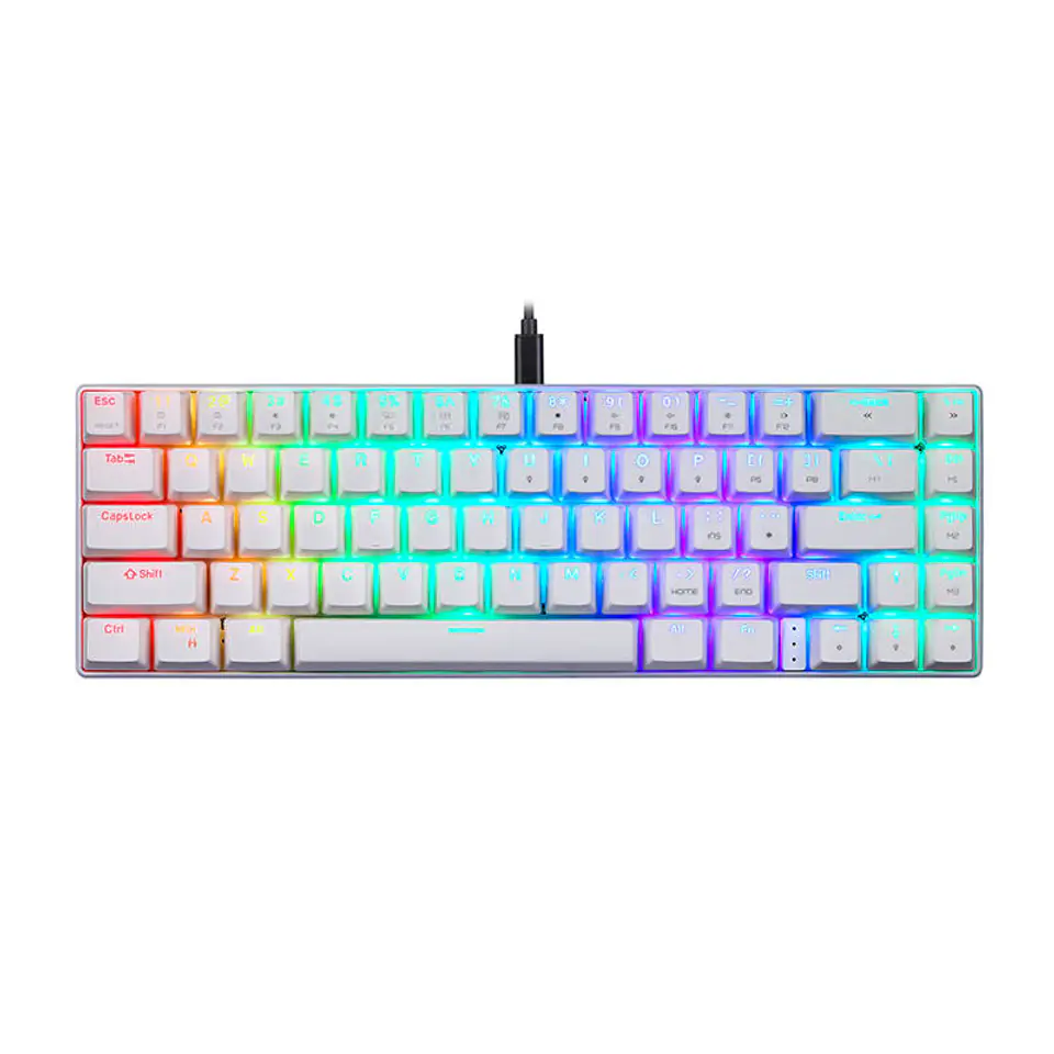 ⁨Klawiatura mechaniczna Motospeed CK67 RGB (biała)⁩ w sklepie Wasserman.eu