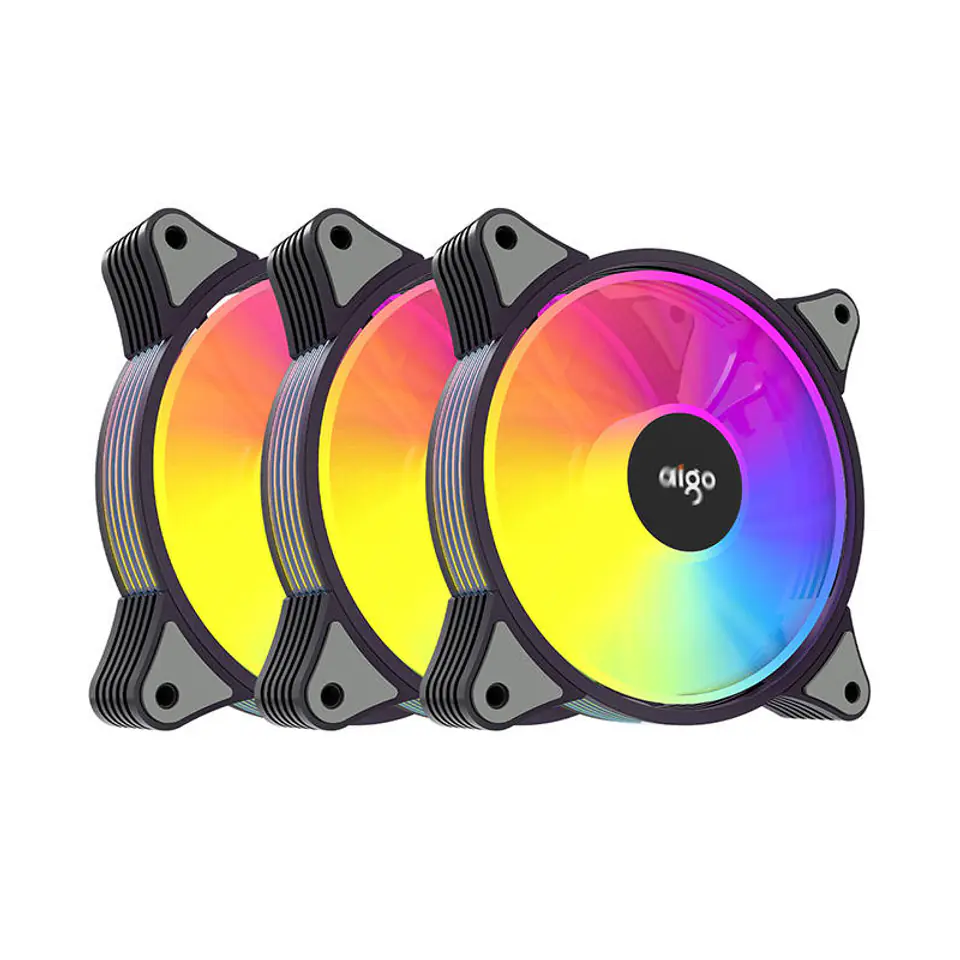 ⁨ARGB Fan Kit for Aigo AR12 3in1 120x120 (Black)⁩ at Wasserman.eu