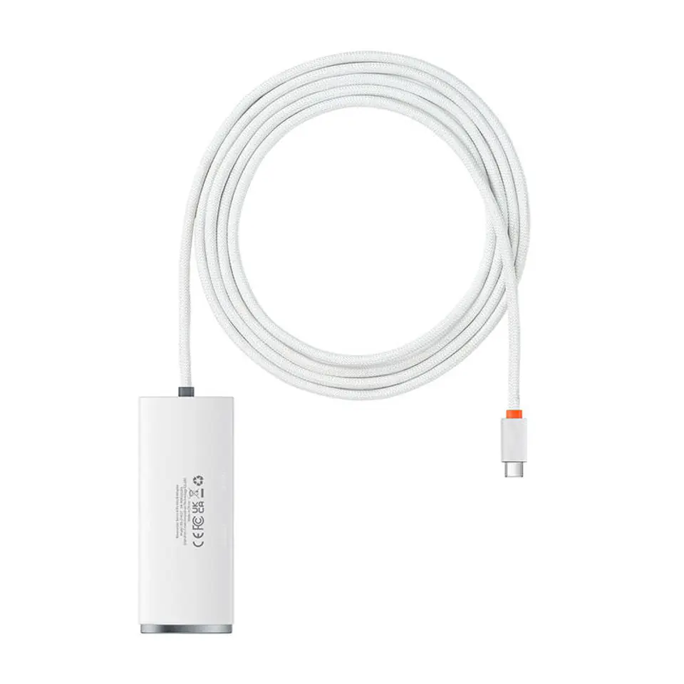 ⁨Hub 4w1 Baseus Lite Series USB-C do 4x USB 3.0 + USB-C, 2m (biały)⁩ w sklepie Wasserman.eu