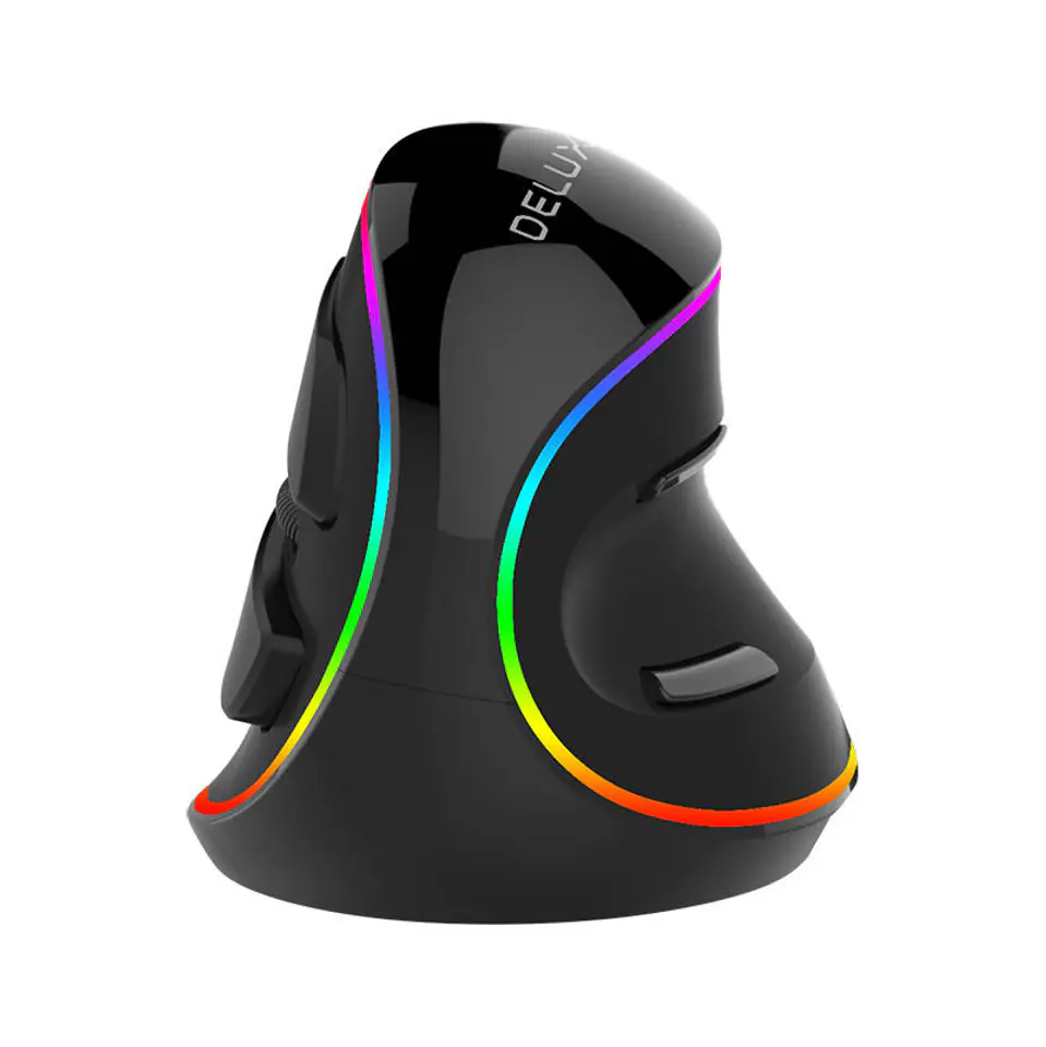⁨Mysz pionowa Delux M618Plus 4000DPI RGB⁩ w sklepie Wasserman.eu