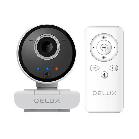 ⁨Inteligentna kamera Internetowa ze śledzeniem i wbudowanym mikrofonem Delux DC07 (biała) 2MP 1920x1080p⁩ w sklepie Wasserman.eu