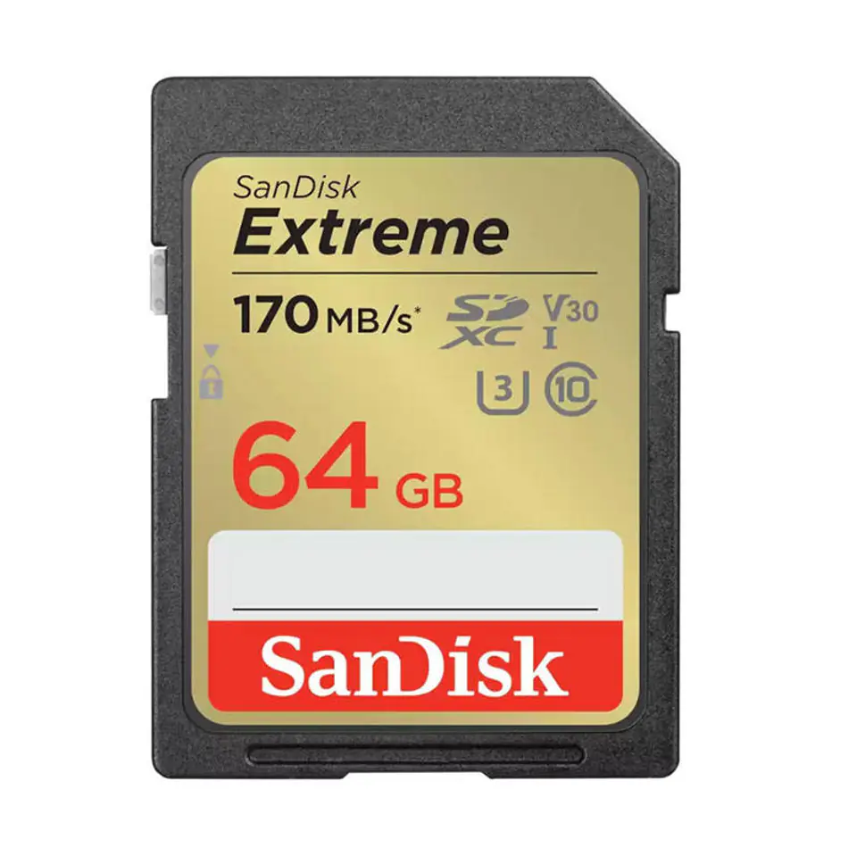 ⁨Karta pamięci SANDISK EXTREME SDXC 64GB 170/80 MB/s UHS-I U3 (SDSDXV2-064G-GNCIN)⁩ w sklepie Wasserman.eu