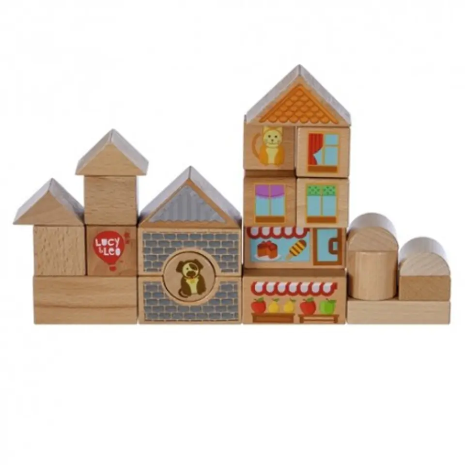 ⁨Colourful wooden blocks – city – 25 pieces⁩ at Wasserman.eu