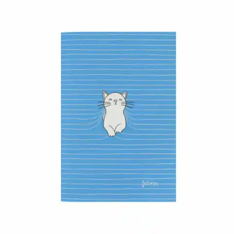 ⁨Small notebook - felines - cats - purrrfect place (bold blue)⁩ at Wasserman.eu