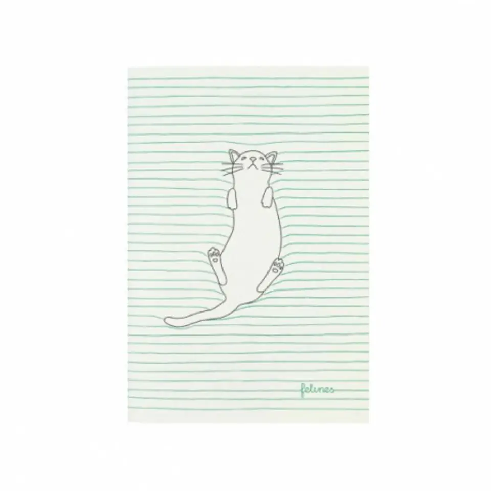 ⁨Small notebook - cats - feline fine (green)⁩ at Wasserman.eu