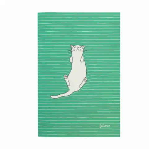 ⁨medium notebook - cats - Feline Fine (bold green)⁩ at Wasserman.eu