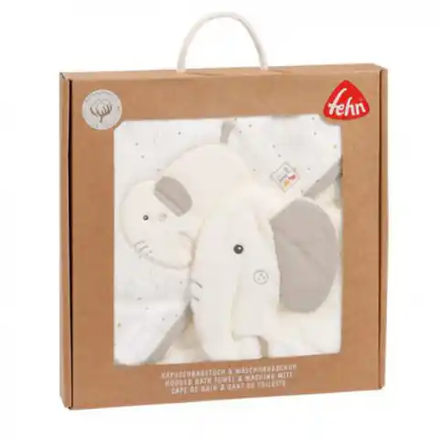 ⁨Ręcznik z kapturem i myjką, słoń, z kolekcji:⁩ w sklepie Wasserman.eu