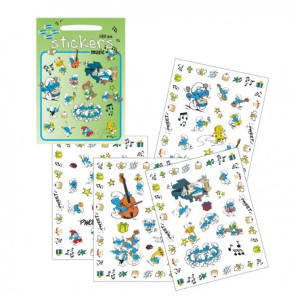 ⁨Sticker set 180 pcs., music - smurfs, barbo⁩ at Wasserman.eu