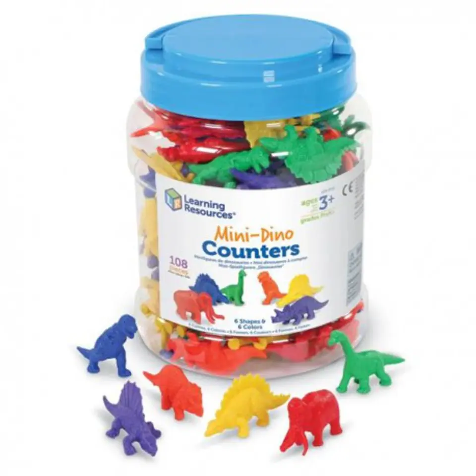 ⁨Figures for learning counting, colors and shapes, mini dino, set⁩ at Wasserman.eu