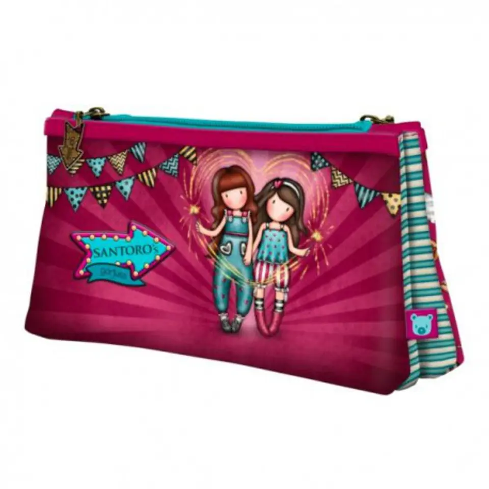 ⁨Double pencil case, cosmetic bag, pouch - gorjuss - fireworks⁩ at Wasserman.eu