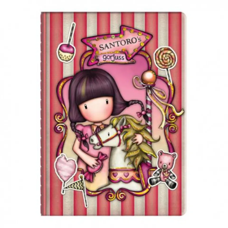 ⁨Small sticker notebook - gorjuss - fairground – carousel⁩ at Wasserman.eu