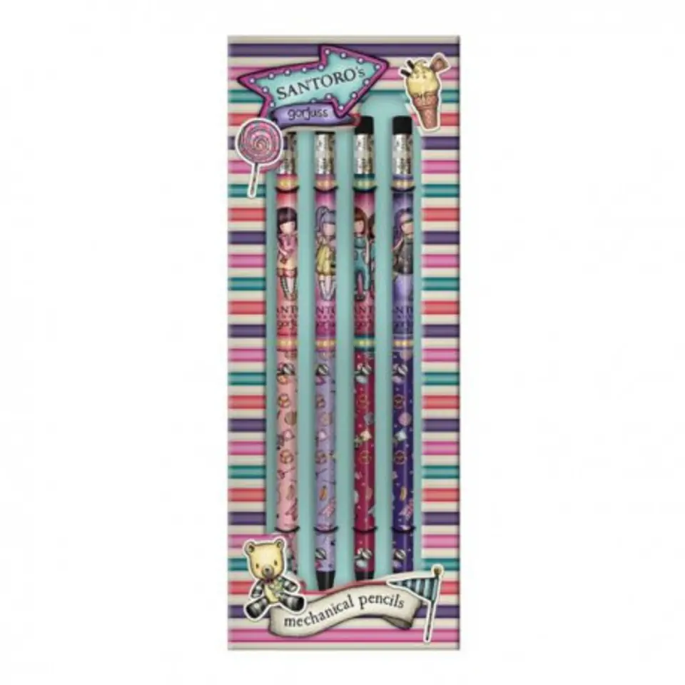 ⁨Mechanical pencils - a set of 4 pcs.  - Gorjuss - Fairground⁩ at Wasserman.eu