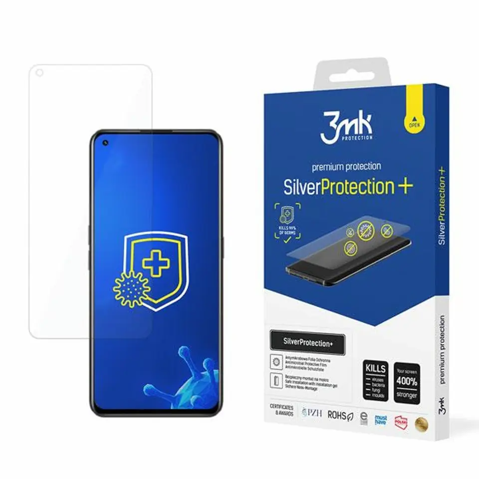 ⁨3MK Silver Protect+ Realme GT Neo 3T Folia antymikrobowa montowana na mokro⁩ w sklepie Wasserman.eu