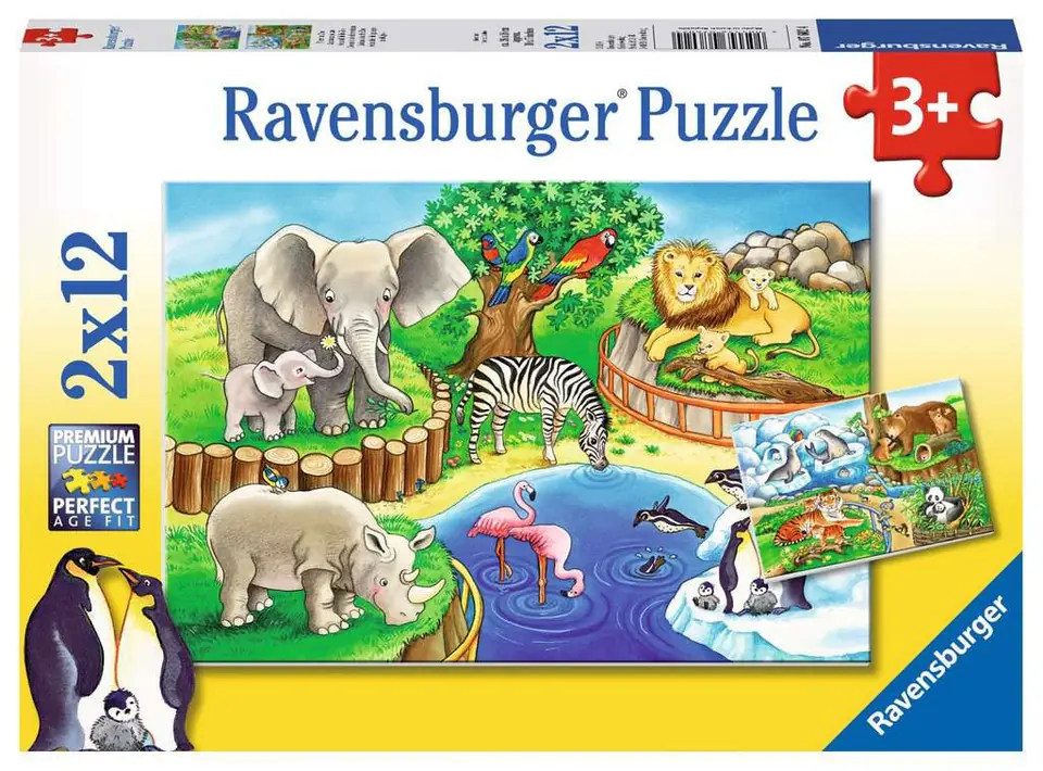 ⁨Puzzle 2x12 pcs Animals in Zoo⁩ at Wasserman.eu