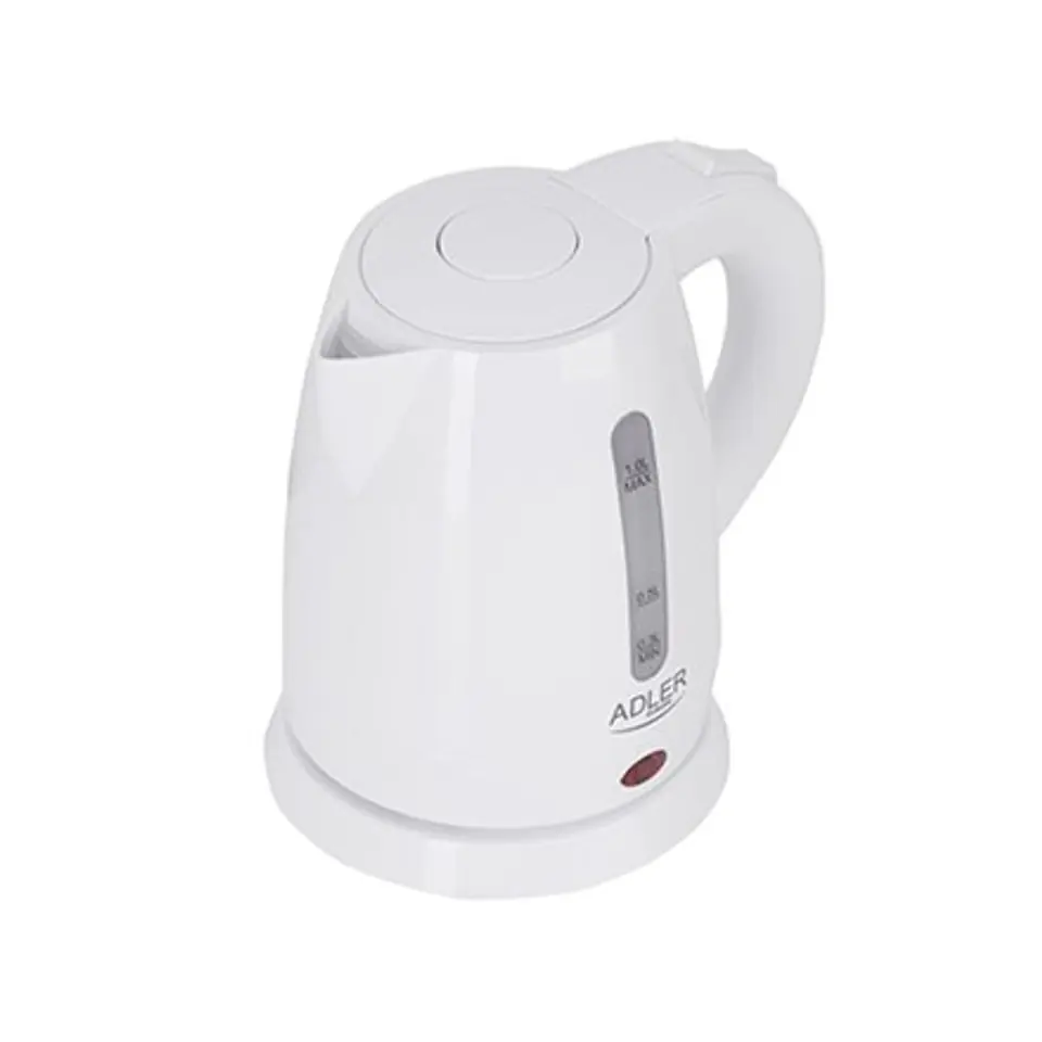 ⁨Adler Kettle AD 1272 Electric, 1600 W, 1 L, Stainless steel/Polypropylene, 360° rotational base, White⁩ w sklepie Wasserman.eu