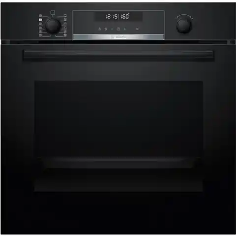 ⁨Bosch Built in Oven HRA578BB0S 71 L, Serie 6, Pyrolytic + Hydrolytic, Electronic, Height 59.5 cm, Width 56.8 cm, Black⁩ at Wasserman.eu
