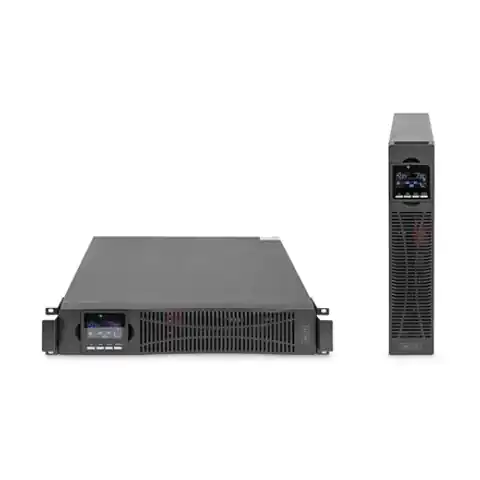 ⁨DIGITUS OnLine UPS, rack/tower, 3000VA, 3000W, LCD, 8 x C13, 1 x C19, RS-232, USB, SNMP card (optional), relay card (optional)⁩ w sklepie Wasserman.eu