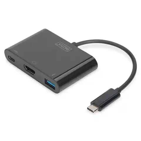 ⁨Digitus USB Type-C HDMI Multiport Adapter 	DA-70855 0.15 m, Black, USB Type-C⁩ w sklepie Wasserman.eu