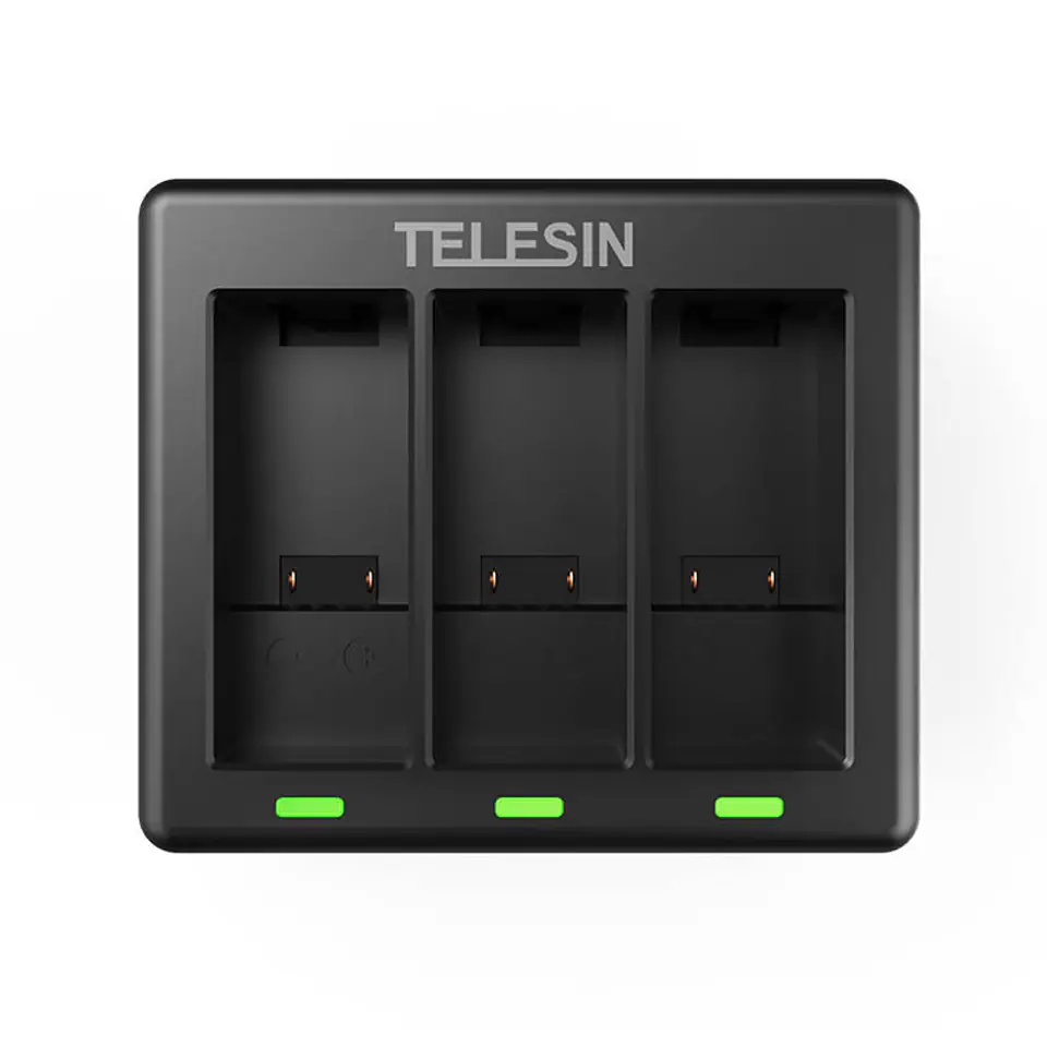 ⁨Telesin Three Channel Charger for GoPro Hero 9 / Hero 10 + 2 Batteries (GP-BTR-903-B)⁩ at Wasserman.eu