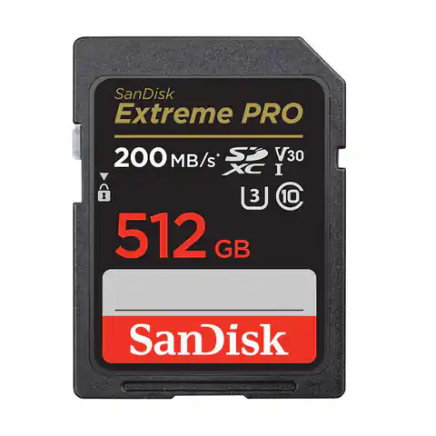 ⁨Karta pamięci SANDISK EXTREME PRO SDXC 512GB 200/140 MB/s UHS-I U3 (SDSDXXD-512G-GN4IN)⁩ w sklepie Wasserman.eu