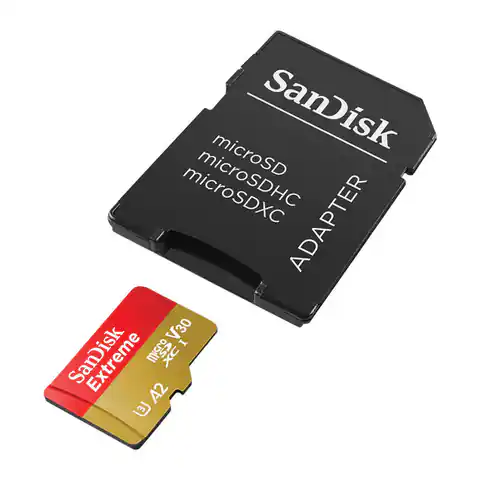 ⁨Karta pamięci SANDISK EXTREME microSDXC 128 GB 190/90 MB/s UHS-I U3 ActionCam  (SDSQXAA-128G-GN6AA)⁩ w sklepie Wasserman.eu