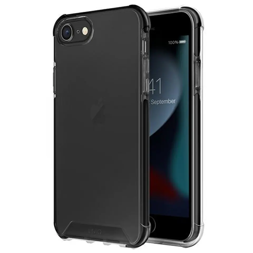 ⁨UNIQ etui Combat iPhone SE 2022 / SE 2020 /7/8 czarny/carbon black⁩ w sklepie Wasserman.eu