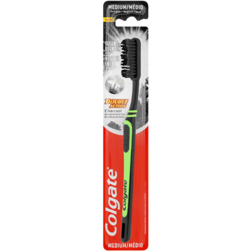 ⁨Colgate Duble Action Charcoal Medium Szczoteczka do Zębów⁩ w sklepie Wasserman.eu