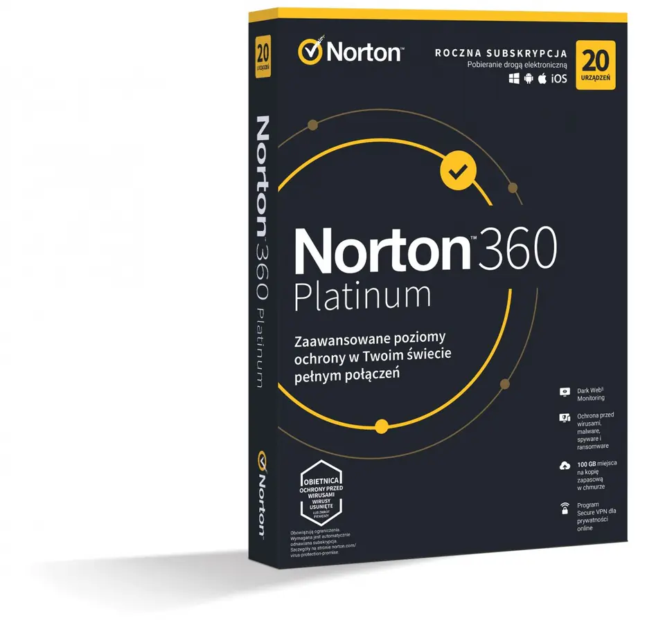 ⁨*Norton360 PLATINUM100GB PL 1U 20Dvc 1Y  21427517⁩ w sklepie Wasserman.eu