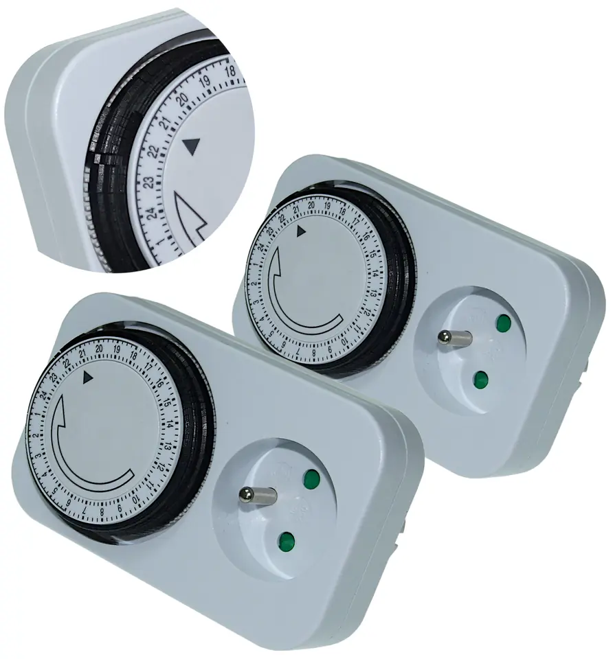 2x Analogowy włącznik wyłącznik czasowy timer programator w sklepie Wasserman.eu