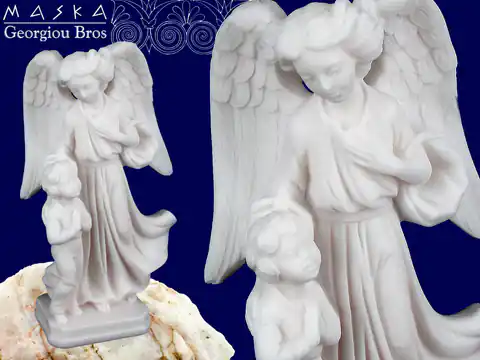 ⁨Anioł Stróż z dzieckiem - alabaster grecki⁩ w sklepie Wasserman.eu