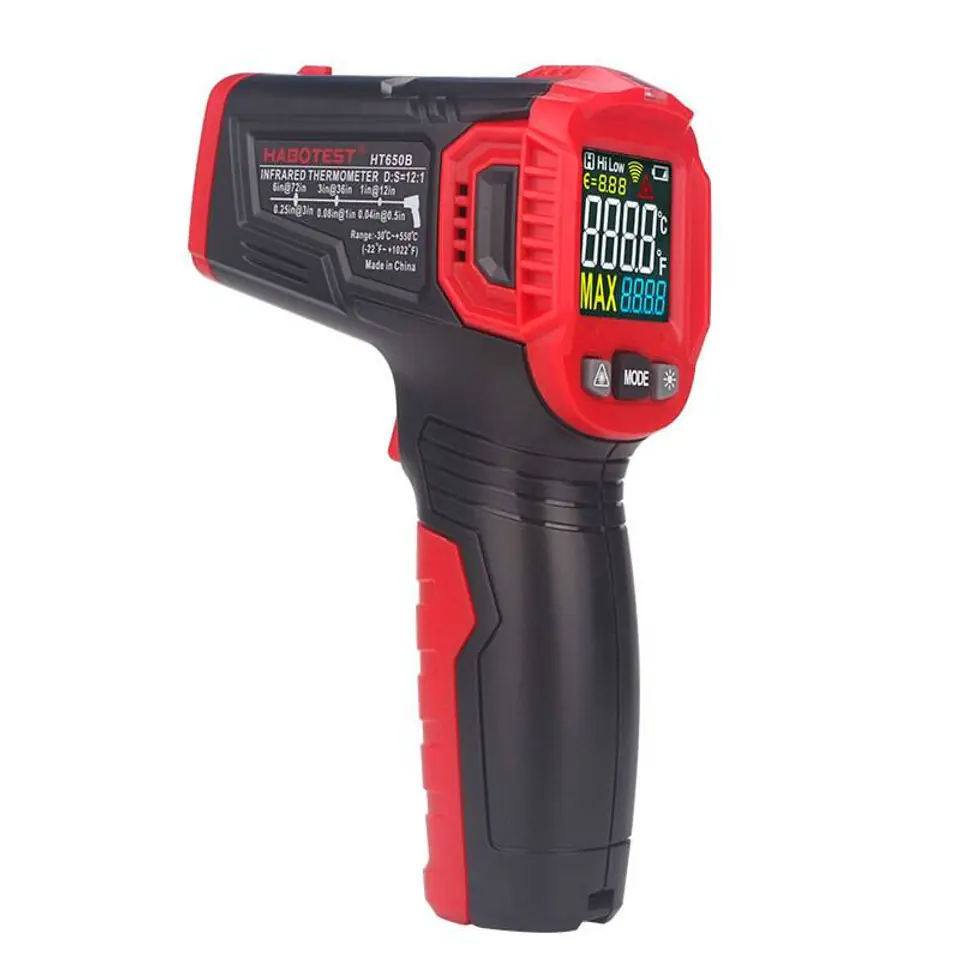 Pirometr laserowy z wyświetlaczem LCD Habotest HT650B w sklepie Wasserman.eu