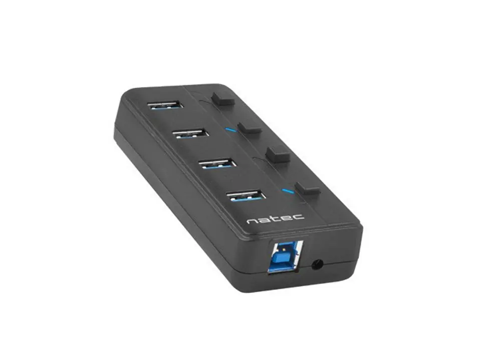 ⁨NATEC HUB USB 3.0 MANTIS 2 4-PORTS WITH SWITCH+POWER SUPPLY⁩ at Wasserman.eu