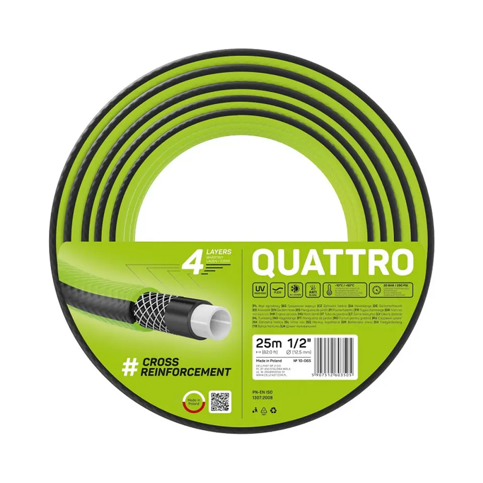 ⁨Garden hose Cellfast Quattro 1/2" 25m⁩ at Wasserman.eu