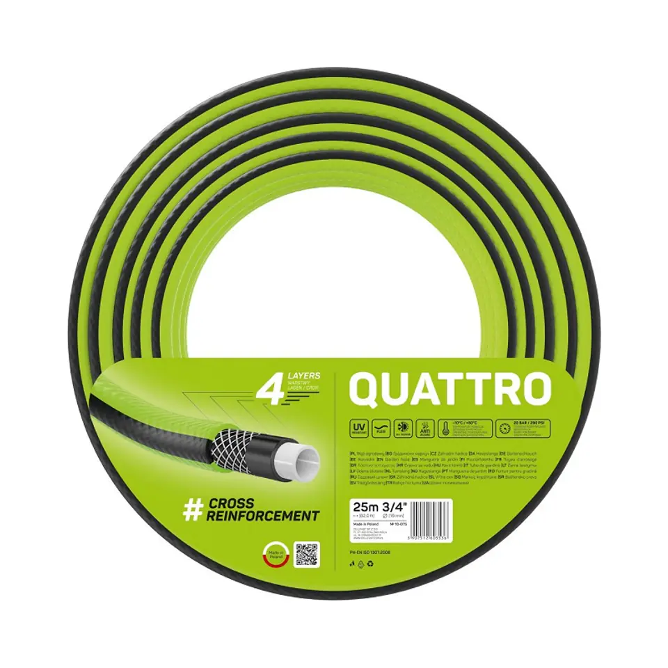 ⁨Garden hose Cellfast Quattro 3/4" 25m⁩ at Wasserman.eu