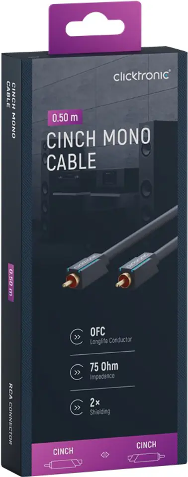 CLICKTRONIC Kabel Audio 1xRCA - 1xRCA Coaxial 0.5m w sklepie Wasserman.eu