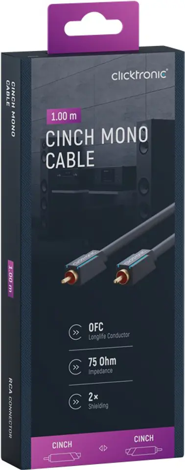 CLICKTRONIC Kabel Audio 1xRCA - 1xRCA Coaxial 1m w sklepie Wasserman.eu