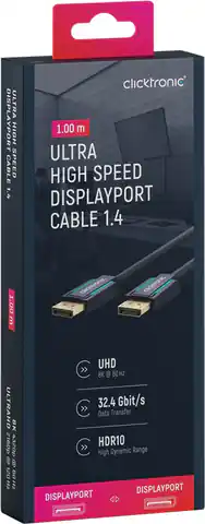 ⁨CLICKTRONIC Cable DisplayPort DP - DP 1.4 8K 1m⁩ at Wasserman.eu