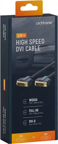 ⁨CLICKTRONIC Kabel DVI-D - DVI-D (24+1) 1m⁩ w sklepie Wasserman.eu