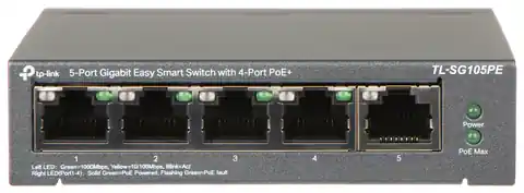 ⁨TP-Link 5-Port Gigabit Easy Smart PoE Switch with 4-Port PoE+⁩ at Wasserman.eu