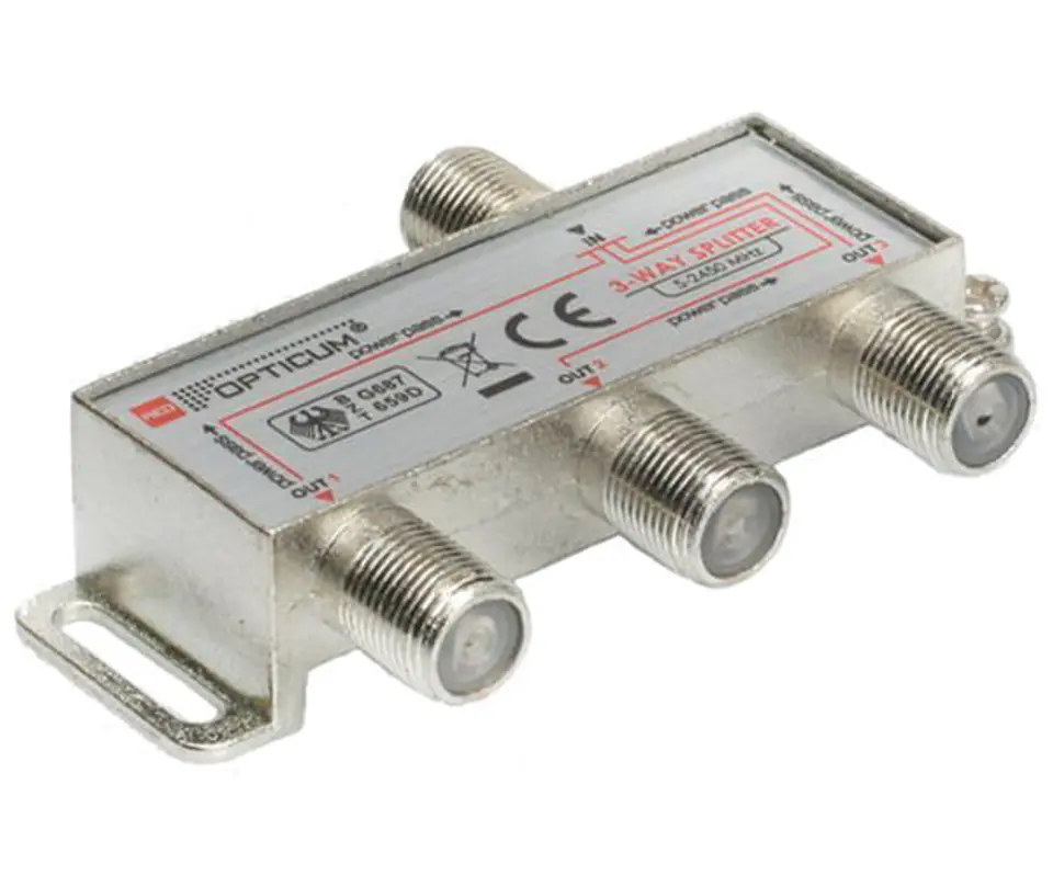 ⁨Antenna splitter, TV splitter (1x3)⁩ at Wasserman.eu