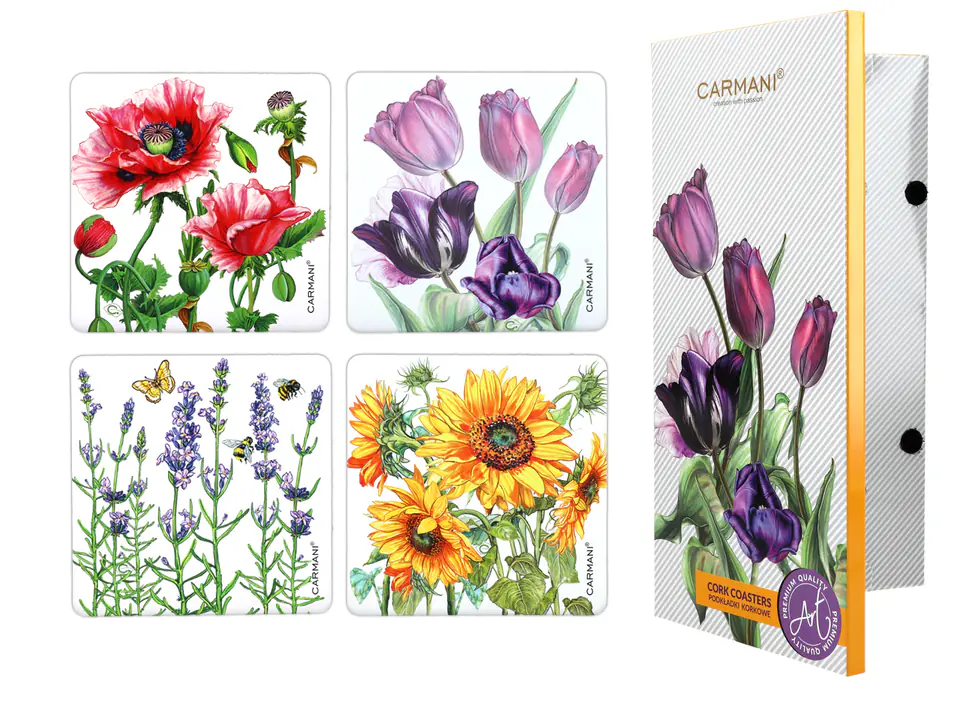 ⁨Set of 4 cork pads - Flowers (CARMANI)⁩ at Wasserman.eu