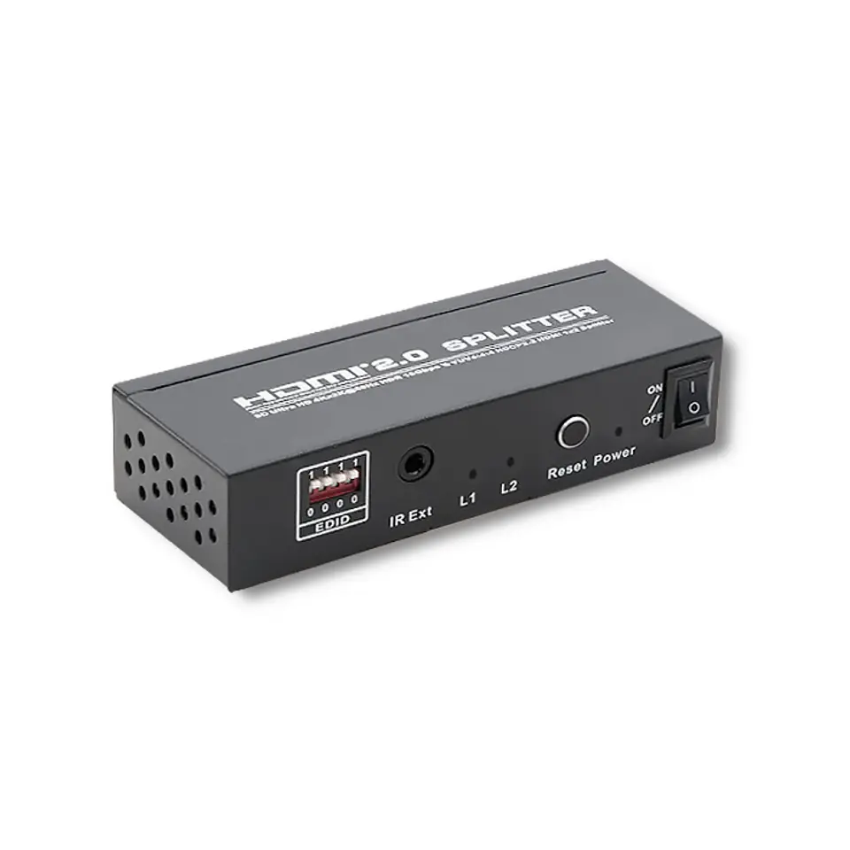 ⁨Active HDMI Splitter v. 2.0, 1x2, EDID+IR⁩ at Wasserman.eu