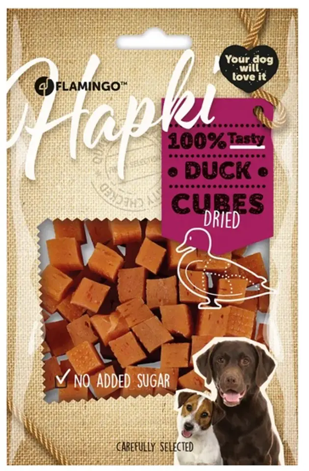 ⁨Flamingo Dog treat Duck cubes 85g⁩ at Wasserman.eu