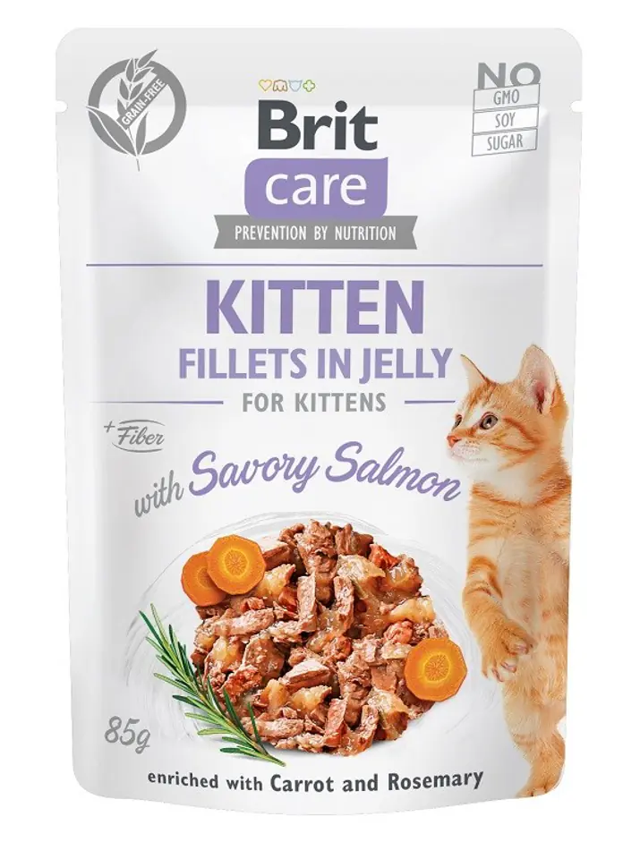 ⁨BRIT Care Fillets in Jelly filety z łososiem w galaretce - mokra karma dla kociąt - 85 g⁩ w sklepie Wasserman.eu