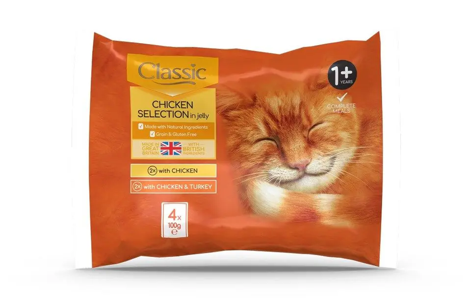 ⁨BUTCHER'S Classic Cat Chicken Selections MIX - mokra karma dla kota - 4x100 g⁩ w sklepie Wasserman.eu