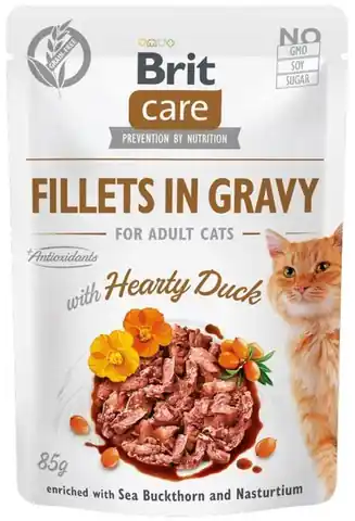 ⁨Brit Care Cat Fillets In Gravy Hearty Duck 85g⁩ w sklepie Wasserman.eu